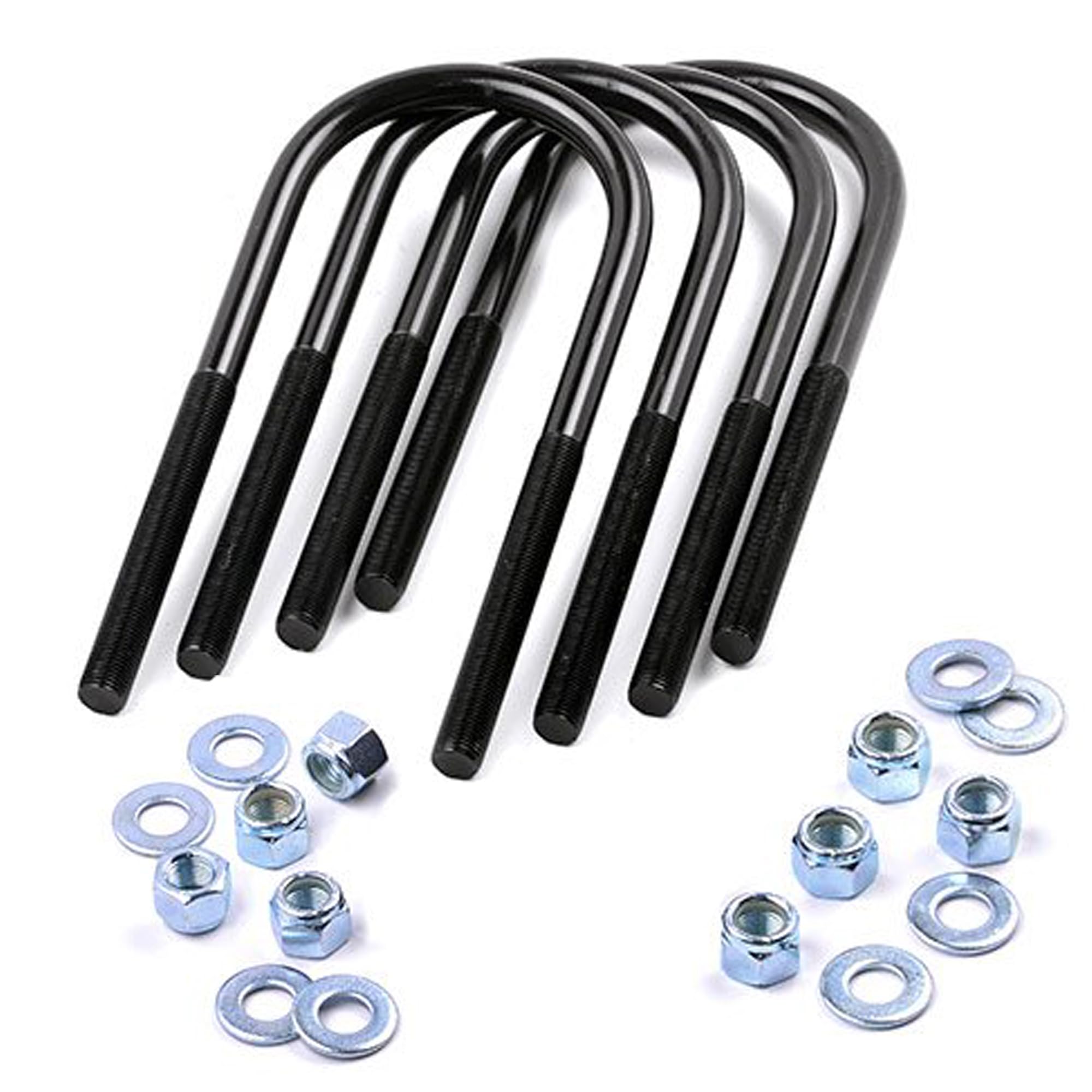 Rough Country 9/16" Large Radius Suspension U-Bolts | 9/16 x 3.125 x 10-7650, Black