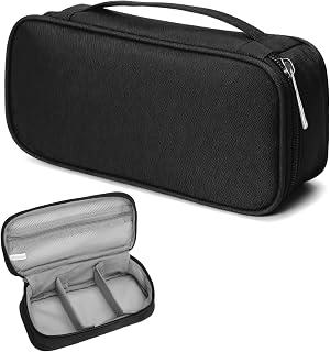 Cable Bag Organizer, Waterproof 600D Oxford Tech Pouch, Cables Bag with Carabiner, Black, Electronics Accessory Pouch & Travel Essentials Organizer for Cables, Charger, Power Bank, USB