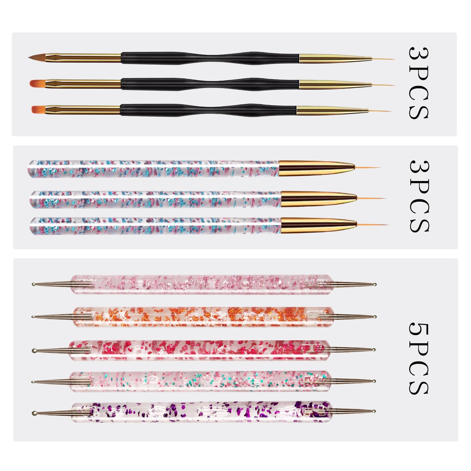 31 pezzi Pennelli per Unghie, Pennello Nail Art Gel Acrilico, Unghie Dotting Pen, Pennello per Nail Art Design Pittura, Detailing Pennello Unghie, Adatto per Nail Art Design Manicure Kit