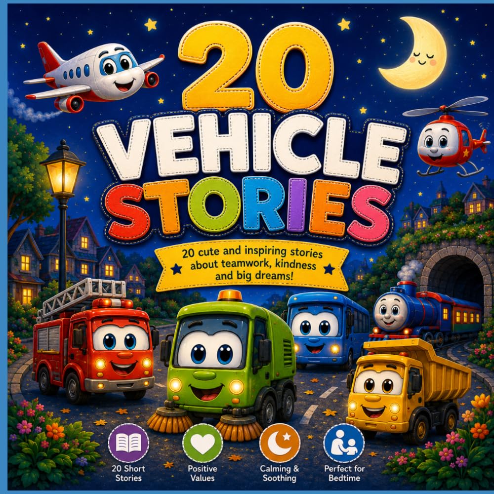 Tiny Wheels, Big Adventures: 20 Fun Vehicle Stories with Moral Values for Toddlers Ages 1–10