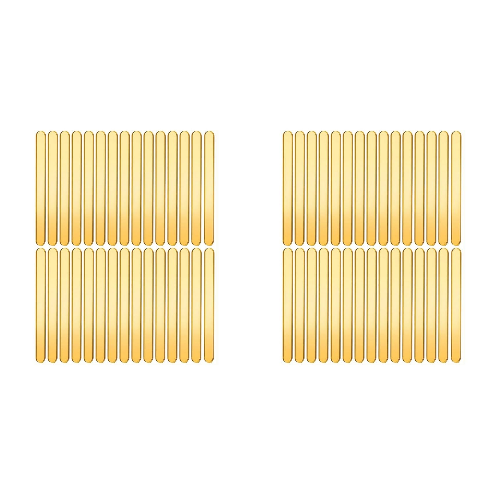 Hndhbfgrt 70pcs Gold Acrylic Sticks, Reusable Sticks for Cakesicle Sticks, Bulk Glitter Sticks