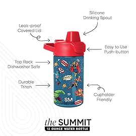 Simple Modern Marvel Kids Tritan Plastic Summit Water Bottle | 12 oz BPA-Free Cup with Covered Leak Proof Straw Lid for Boys, Toddlers | Avengers Prepare for Battle