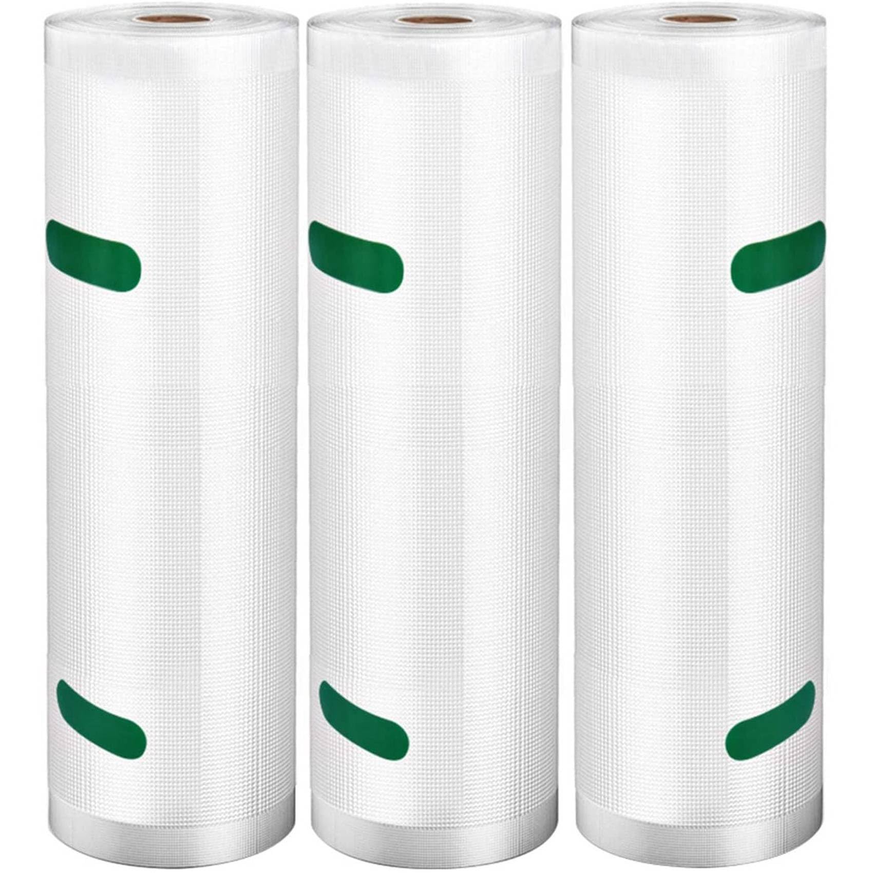 CTRLZS Vacuum Sealer Bags Rolls 3 Pack for Food Saver, Heavy Duty Vacuum Storage Bags for Sous Vide Cooking, Freezer