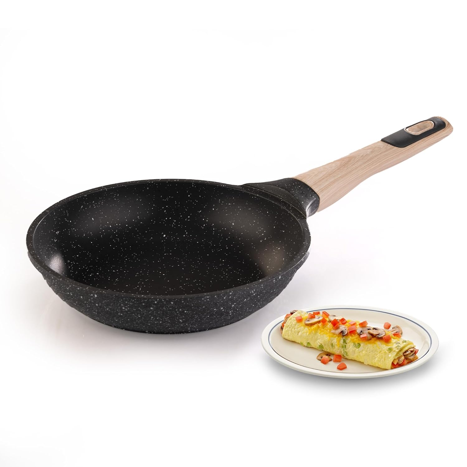 AGARO Imperial Granite Non Stick Fry Pan, 1.1L / 20cm, Cast Aluminium Body, Omlette Egg Pan, Fish Fry Pan, Gas & Induction Compatible, Dark Grey AGARO Imperial Granite Non Stick Fry Pan, 1.1L / 20cm, Cast Aluminium Body, Omlette Egg Pan, Fish Fry Pan, Gas & Induction Compatible, Dark Grey