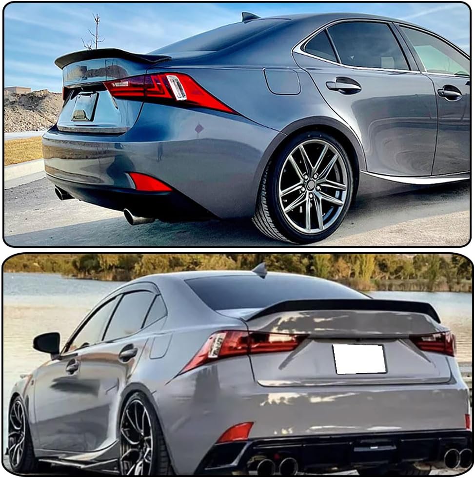 Gloss Black Rear Spoiler Compatible with Lexus IS250 IS350 4-Door 2006-2013 & is F 2008-2012 Gloss Black Rear Boot Duckbill Highkick Wing Lip Factory Outlet