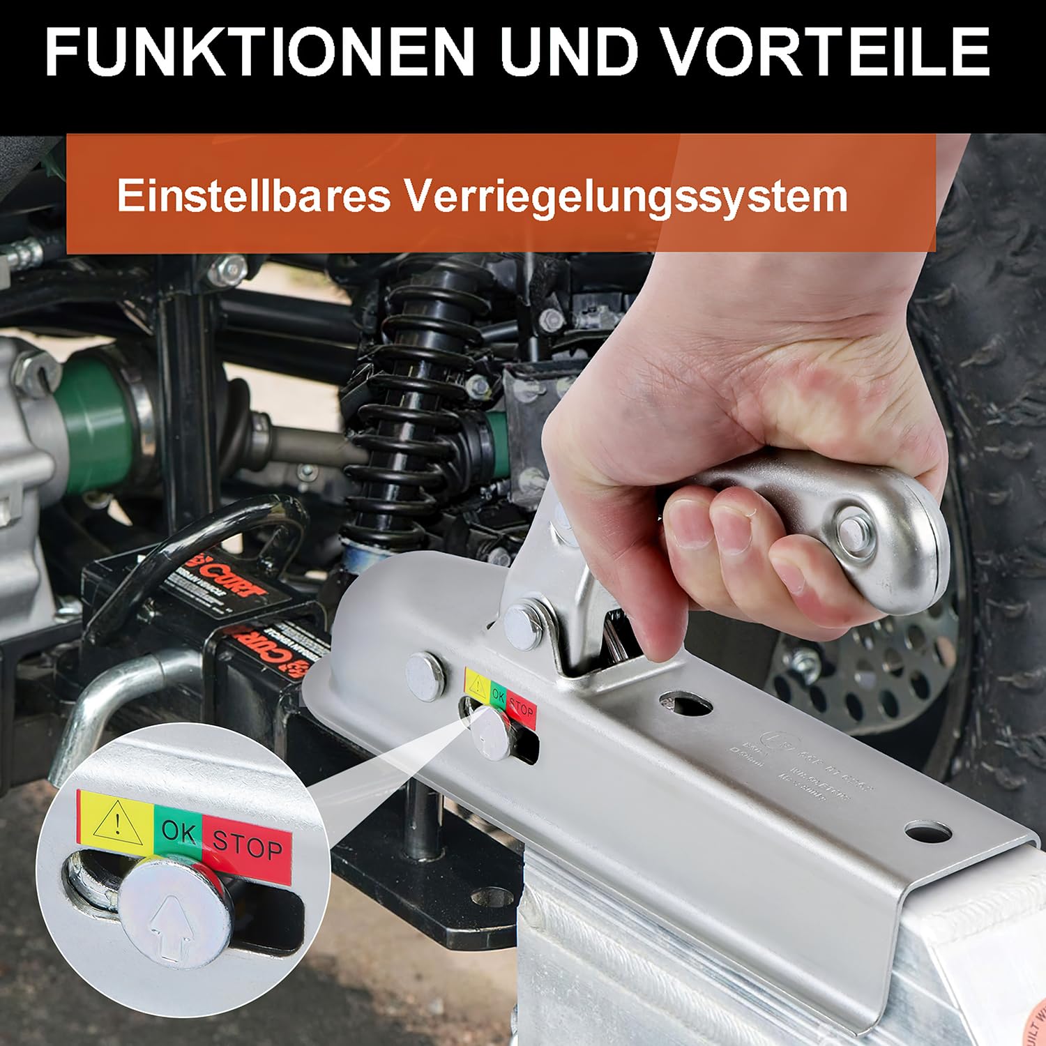 Zugkugelkupplung Für Anhänger Rund 40/45/50 Mm Kugelkupplung Gebremst