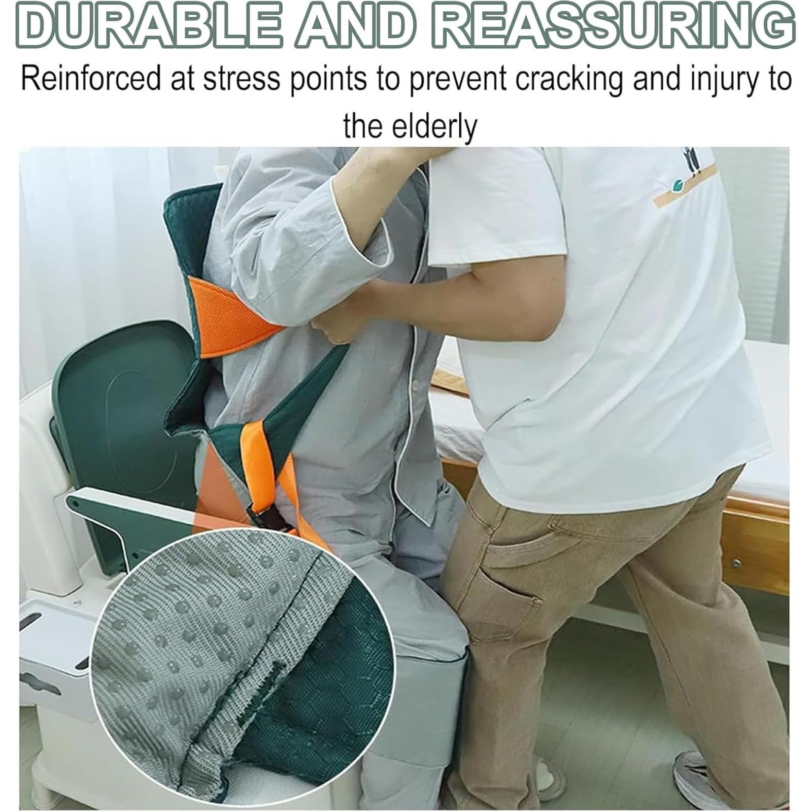 Manta Para Traslado De Pacientes, Dispositivo De Giro Para Personas Mayores En Cama Con Cinturón De Seguridad, Orificio Para Inodoro Y Cojín Extraíble, Almohadillas Ajustables Para Las Piernas Para Pa