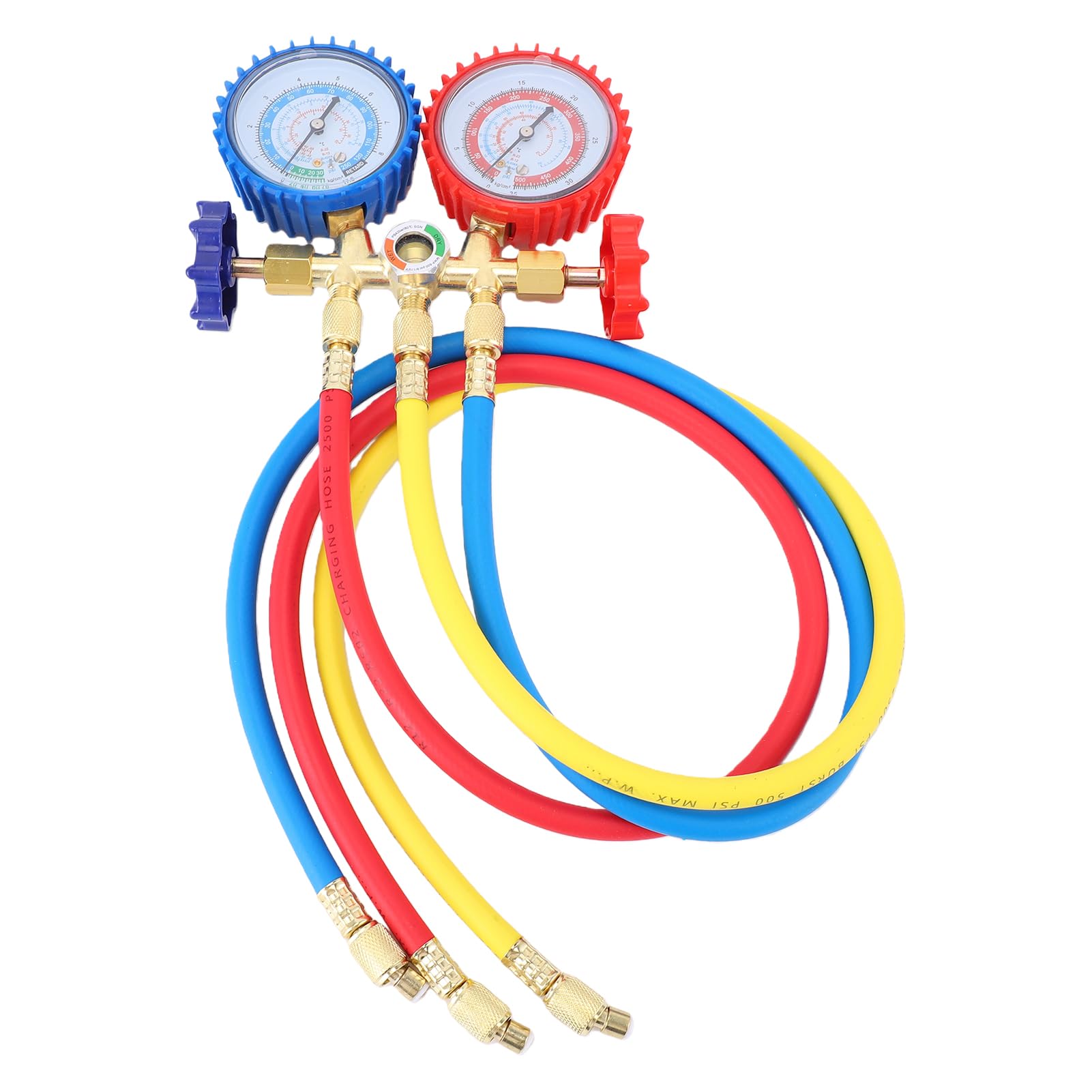 HUIOP Set manometri refrigerante Strumenti per Aria condizionata con Tubo e Gancio per R12 R22 R404A R134A
