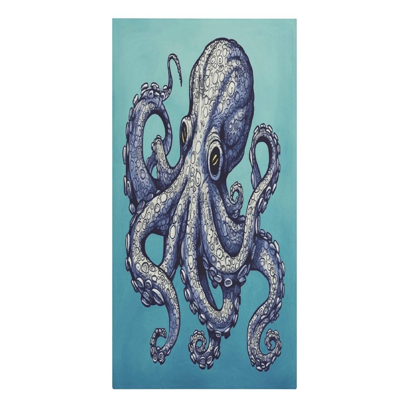 VstaDank Octopus Design Beach Towel Microfiber Oversized Beach Blanket Super Absorbent Soft Pool Bath Towel Sand Free Quick Dry Travel Towels Gifts for Yoga Sports Adults 30" X 61"