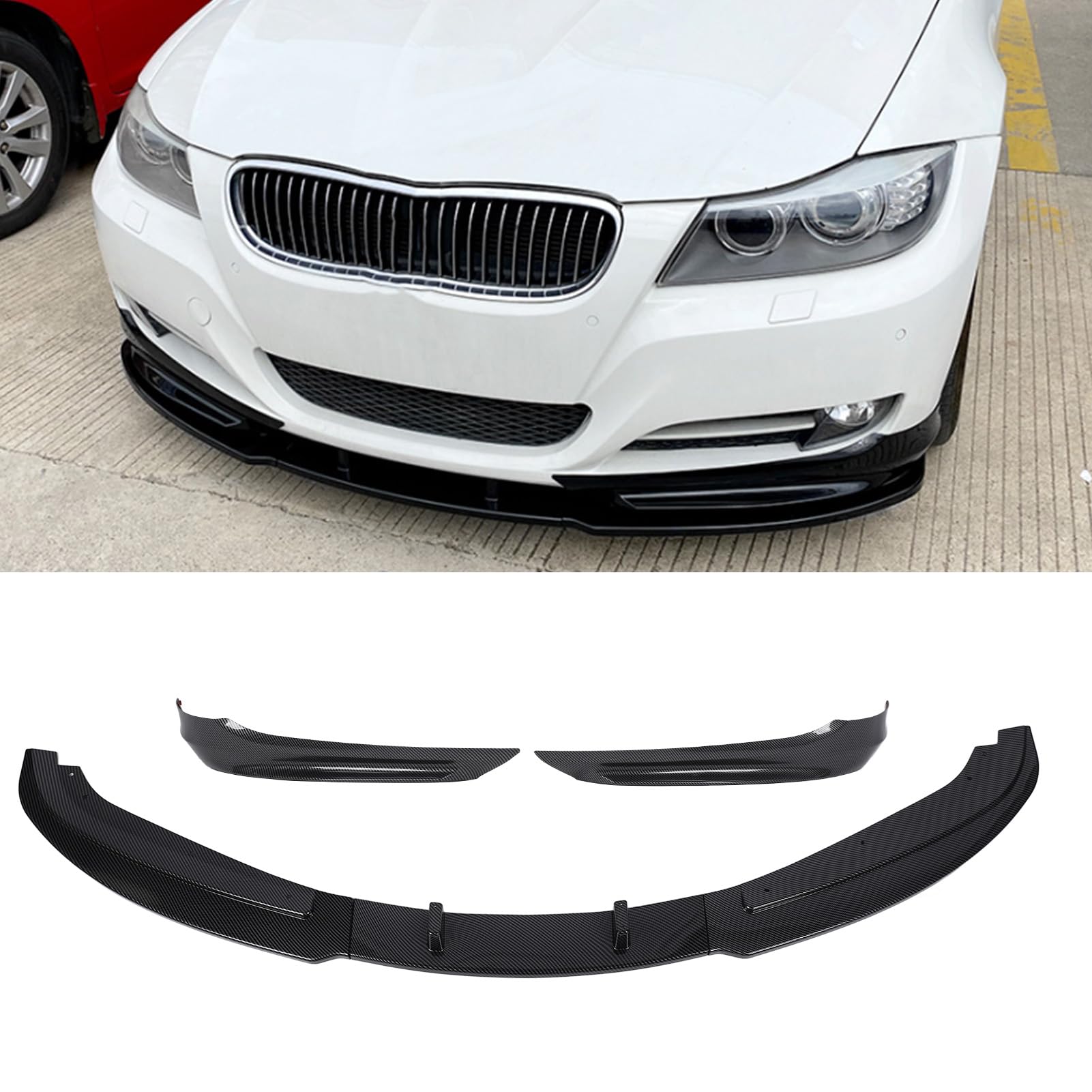 aqxreight Przedni Spojler do 3 Series E90 E91 LCI (styl z włókna węglowego)
