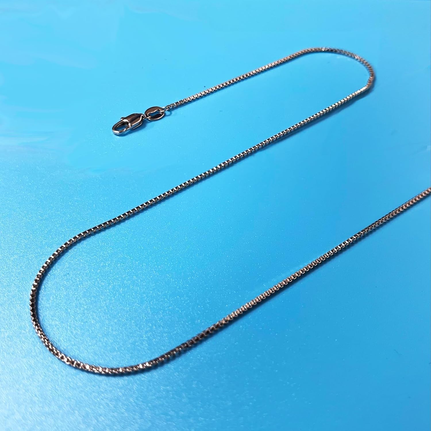 14k Real Yellow/White Gold Solid Box Link Chain Necklace with Lobster Claw Clasp, Jewelry Gift for Women or Men