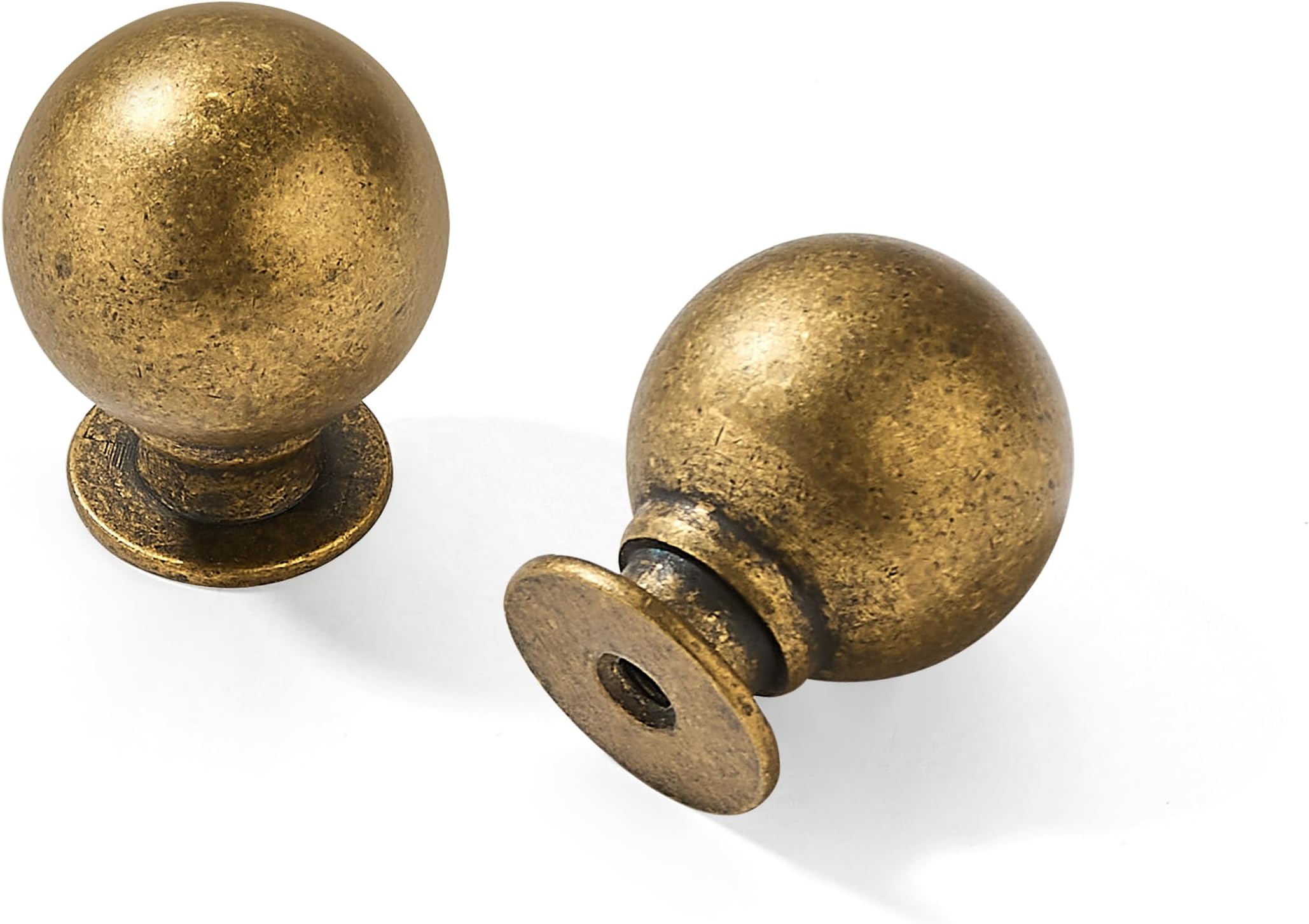 GooKi 6 Pack Antique Brass Kitchen Knobs,Retro Drawer Pulls,1
