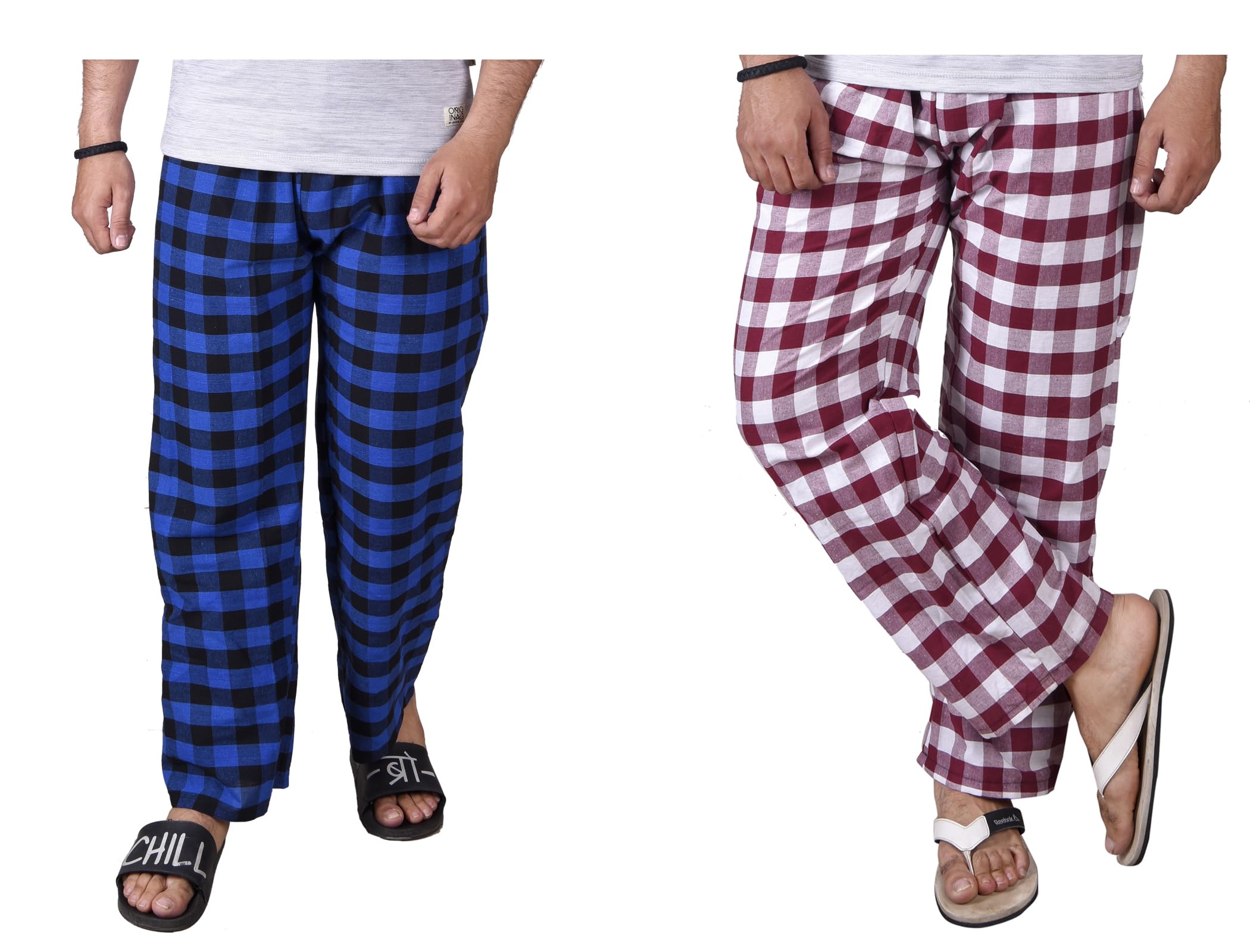 fusfus Men's Cotton Check Pyjama, Pack of 2 (FS414)-picture-10