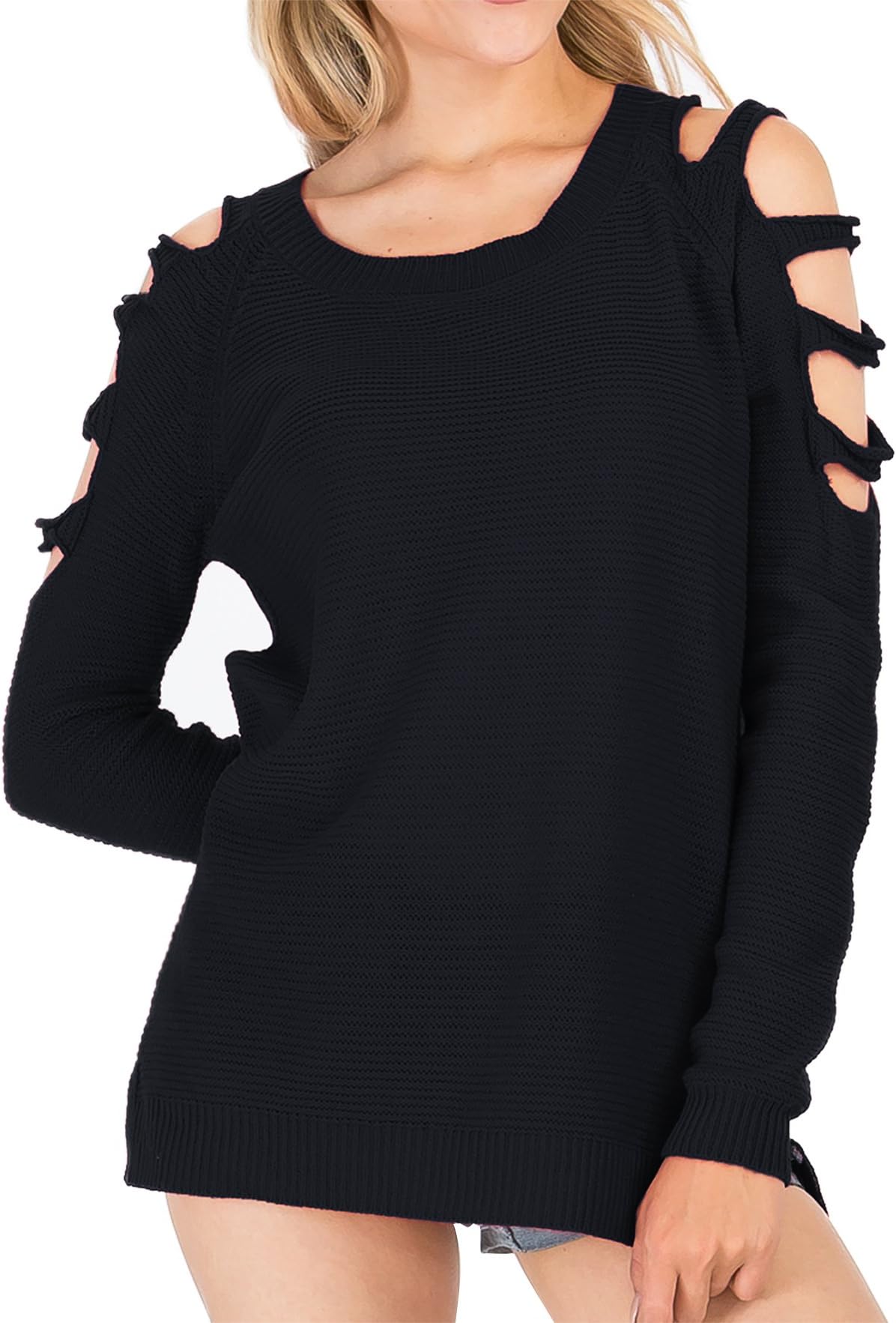 Catch Eye On Me Ladder Sleeve Sweater
