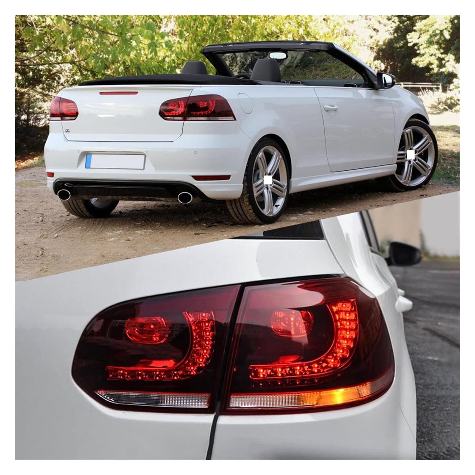 Car Styling Compatible With VW Golf 6 Tail Lights 2009-2012 Golf6 R20 LED Tail Lamp LED DRL Dynami Signal Brake Reverse Auto Accessories(Red A pair)