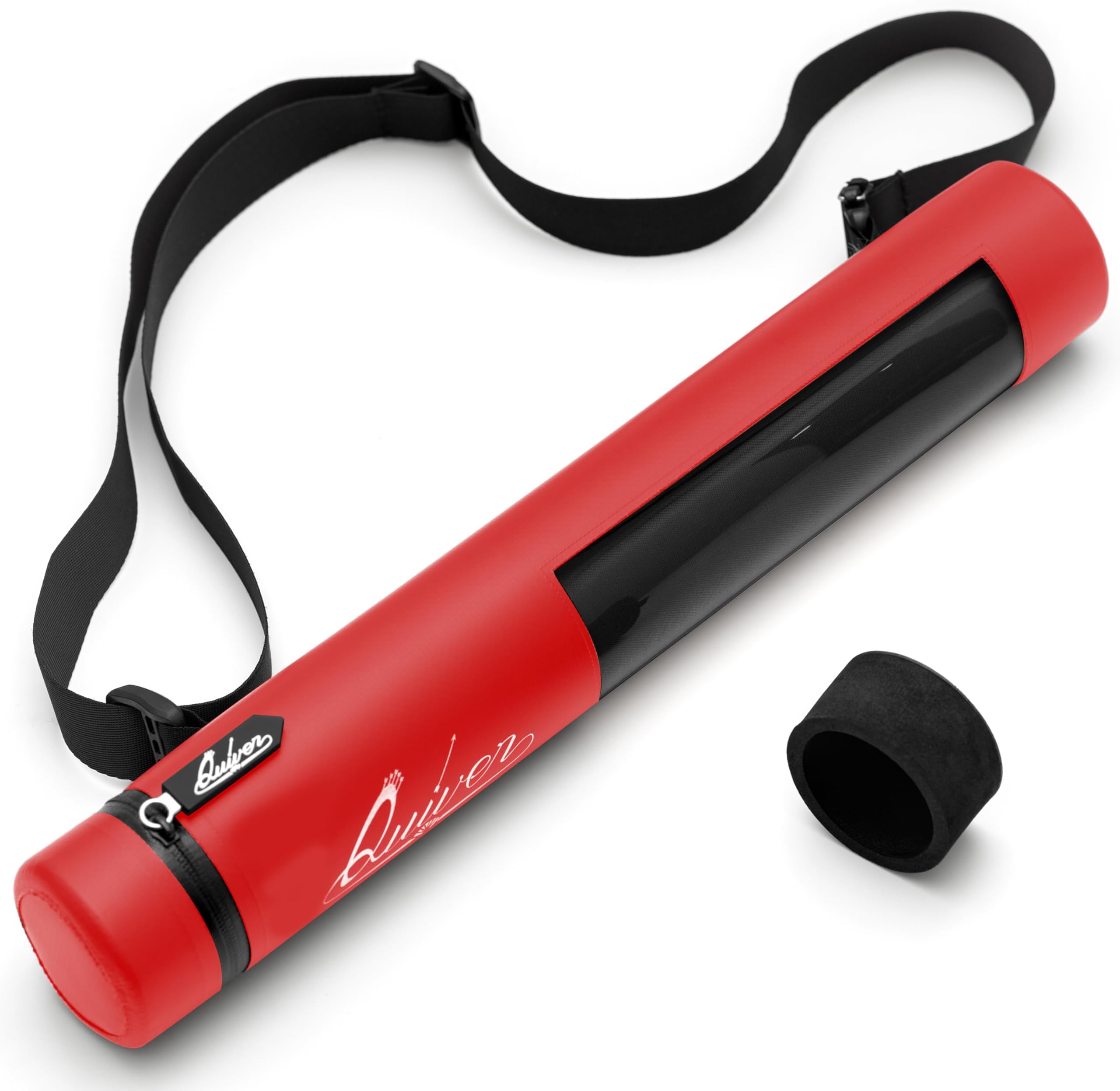 - Quiver Time Red XL Orion Playmat Tube - TCG Playmat Tube Case Bag with Waterproof Zipper, Hidden Dice Pocket, Adjustable Removable Shoulder Strap, See-Through Window, Fits 14" and 15" playmats