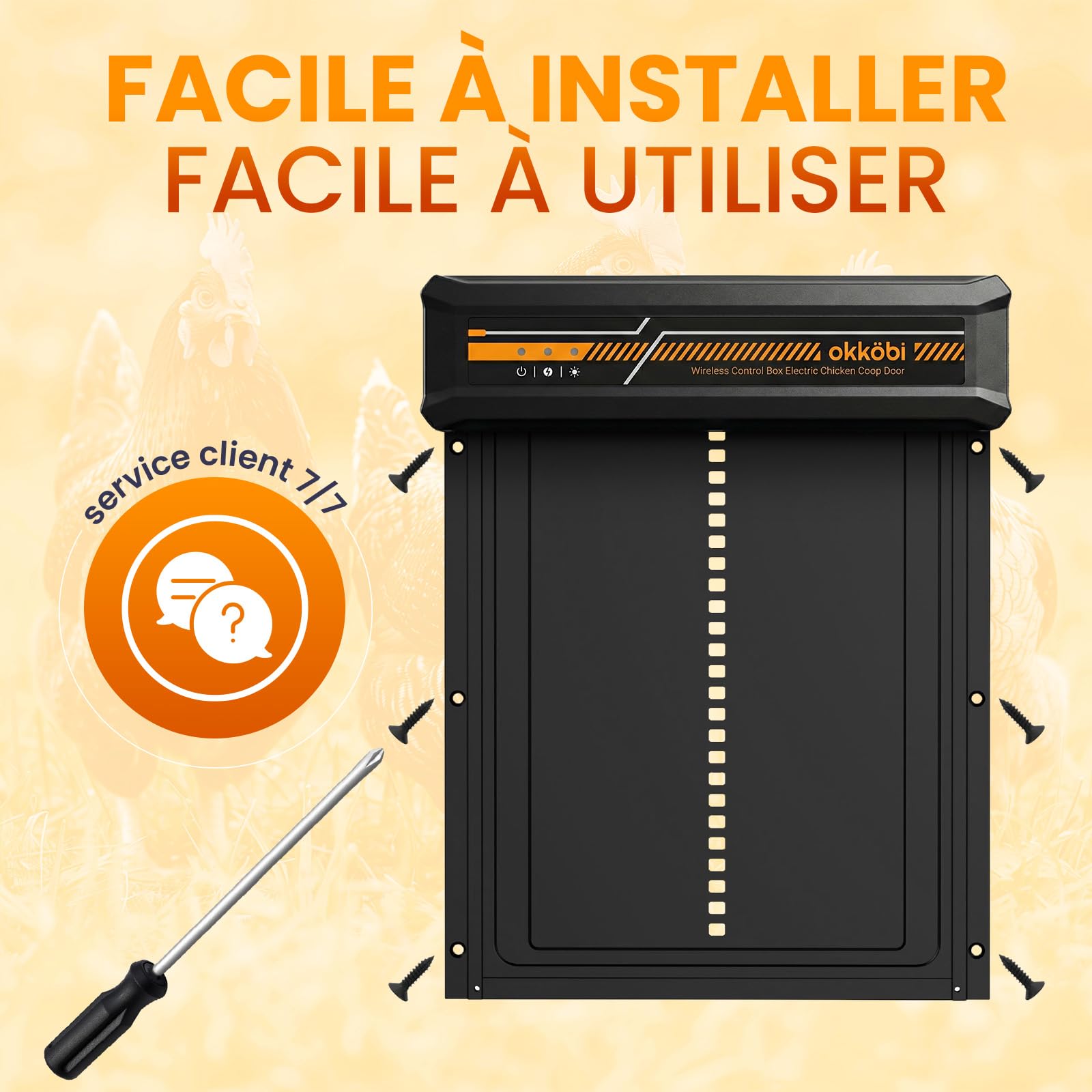 Porte Automatique de Poulailler Solaire - Boîtier de Contrôle sans Fil
