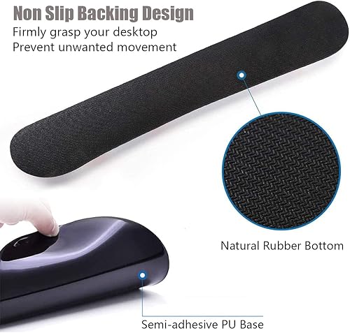 Miniatura 4 de Juego de reposamuñecas para teclado y alfombrilla para mouse, base de poliuretano antideslizante, fácil de escribir y aliviar el dolor de muñeca,