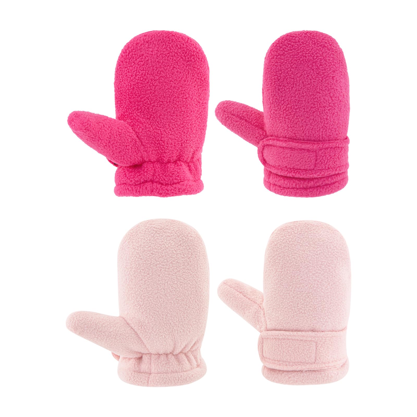 RAOEXI Toddler Infant Winter Mittens Fleece Lined Adjustable Baby Boys Girls Thick Warm Gloves for 1-7 Years