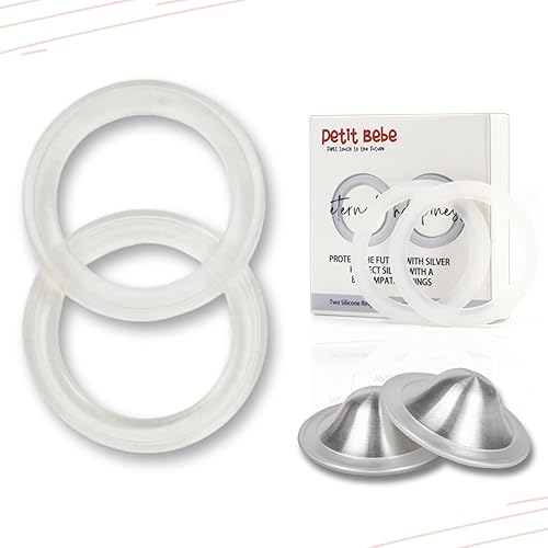 Eternal Silver Cups - Anillos de silicona compatibles (XL), protección para pezones para recién nacidos, calmar y proteger los pezones doloridos,