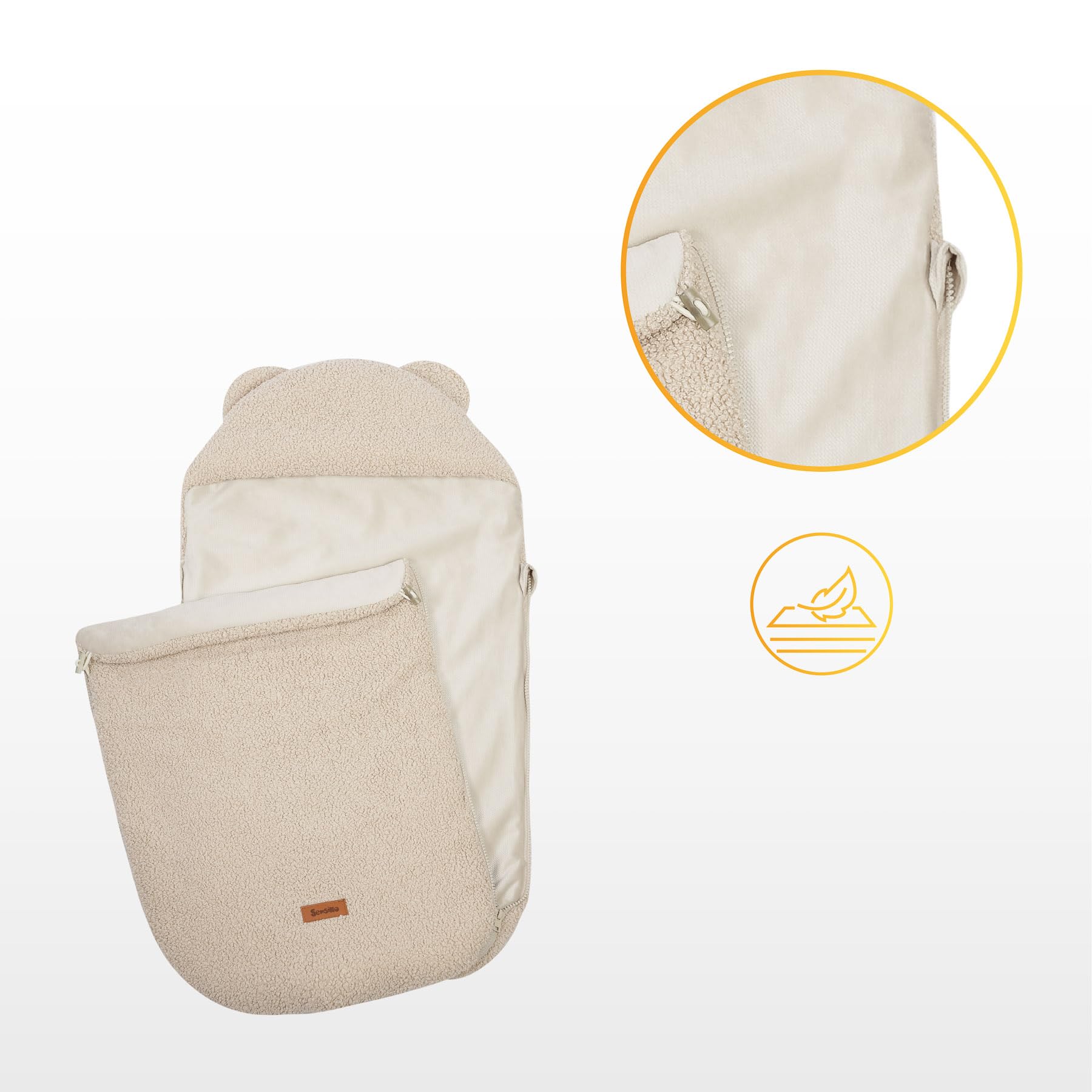 Saco de Dormir 3 en 1 Lamm para Bebés: Suave Saco de Dormir para Invierno, Cochecito, de Dormir para Niños y Uso Diario, Forro Interior Mullido, Capa Exterior de Rizo