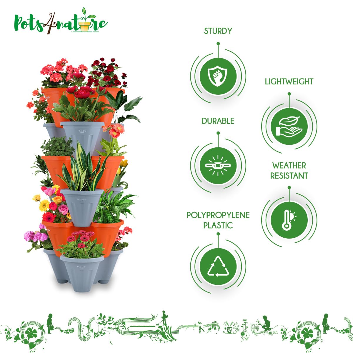 6 Tier Stackable Planters - Grow Flowers & Veggies! -3 6 Tier Stackable Planters - Grow Flowers & Veggies! -3