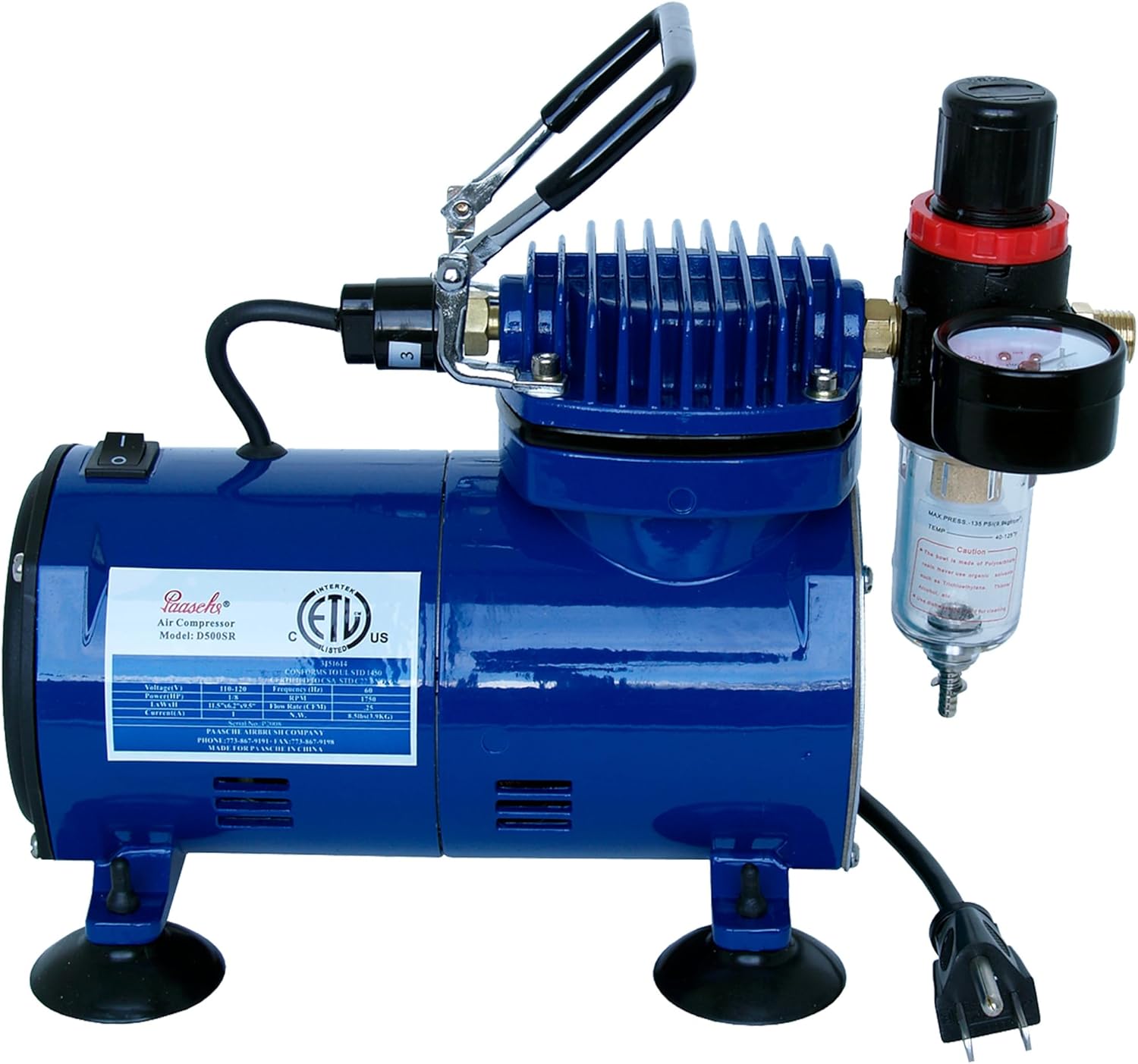 Paasche D500SR 1/5 HP Compressor with Regulator and Moisture Trap