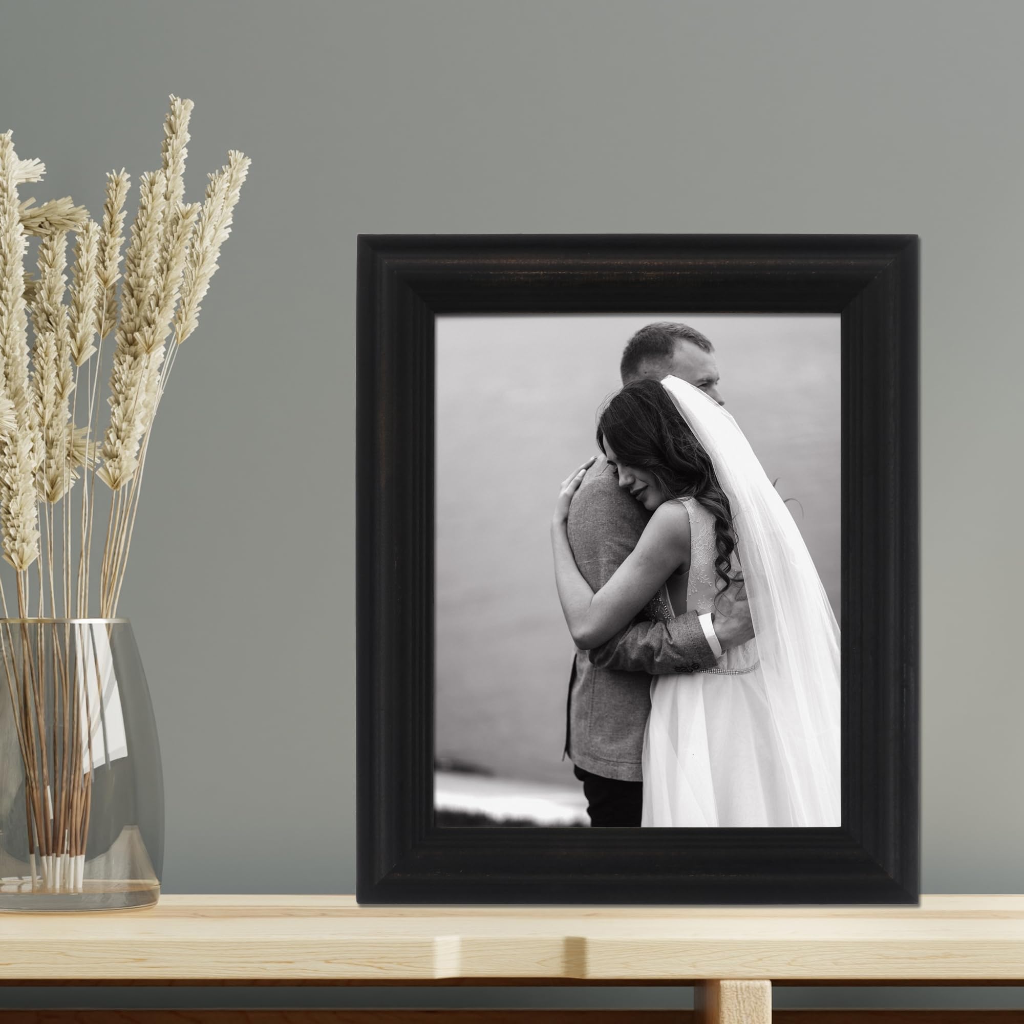 Amazon.com - 8x10 Weathered Black Wood Picture Frame