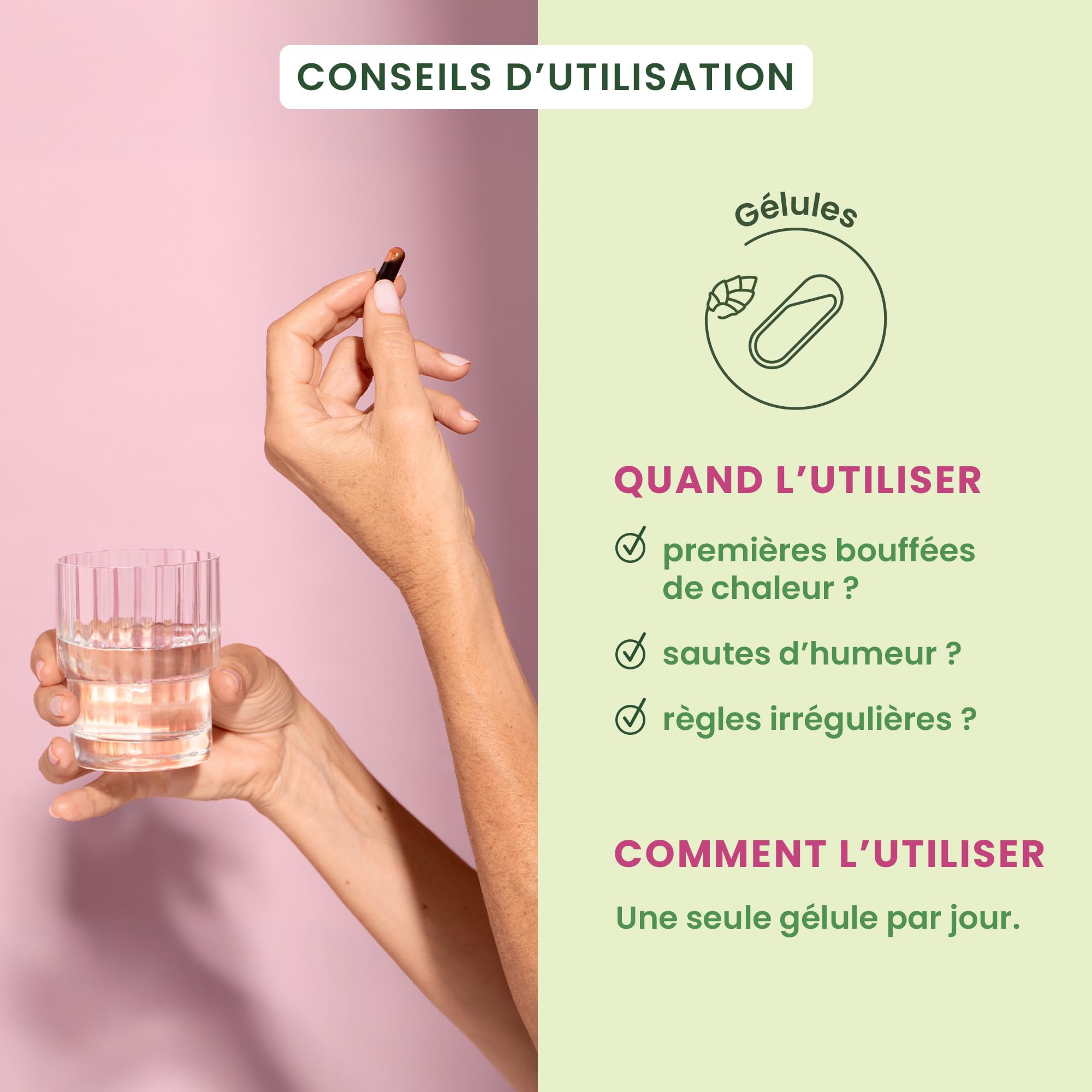 HERBALGEM - GEMMOCAPS Perimenopause - Complément Sans Hormones - Contrôle les Bouffées de Chaleur Et Réduit Les Sauts D'Humeur - 30 Capsules