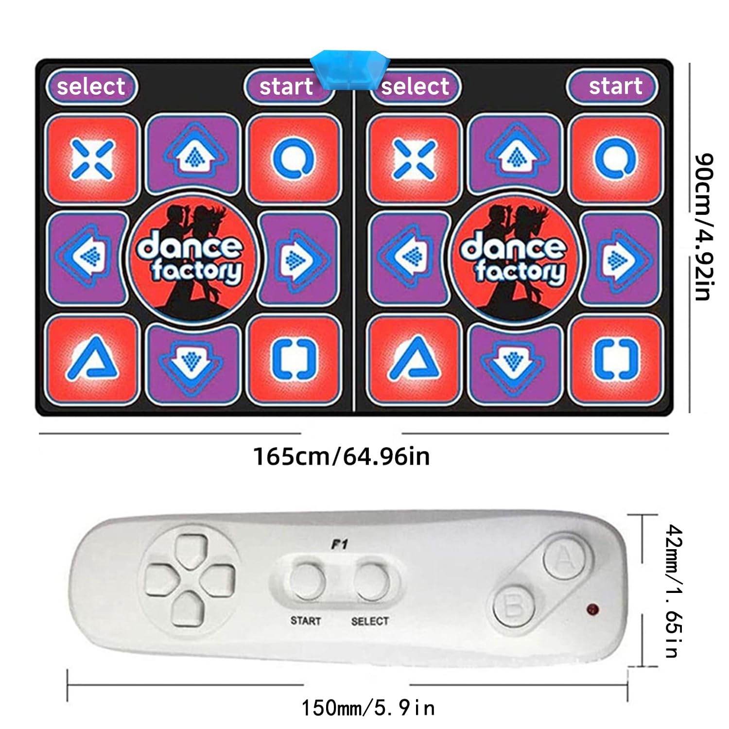 Electronic Dance Mat With Handle – 100 Songs, 60 Games, 512MB Memory, For TV & PC, Fun For Kids & Adults