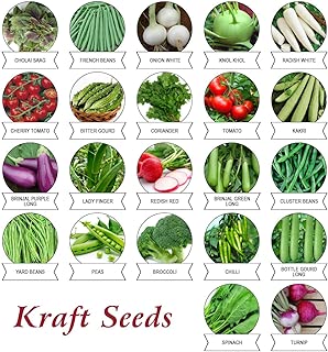 Kraft Seeds Vegetable Seeds Indian Exotic, Heirloom (Pack of 22)