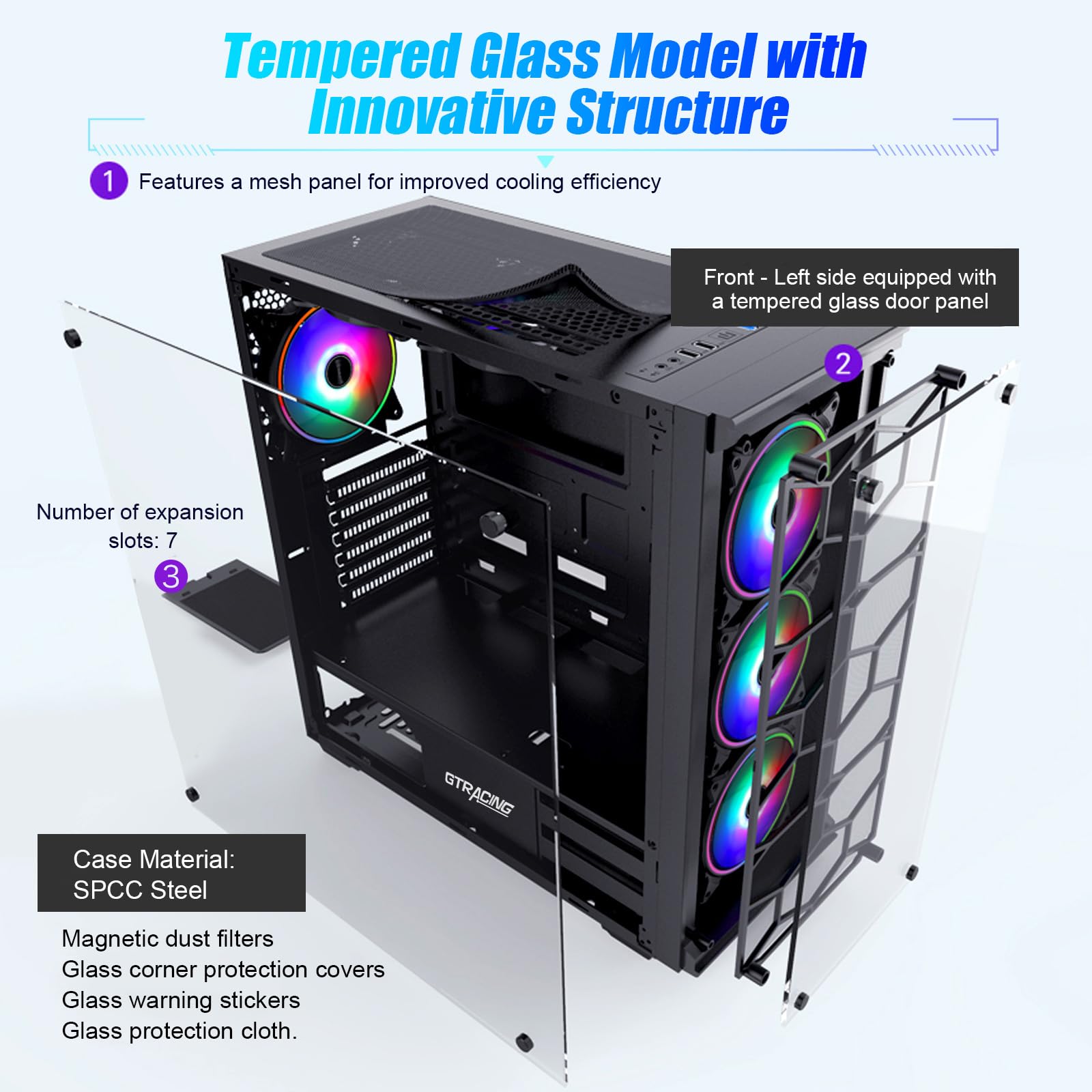 pcケースのみ　gtracing ATX対応 Amazon.com: GTRACING ATX PC Case Mid-Tower, Computer Gaming Case