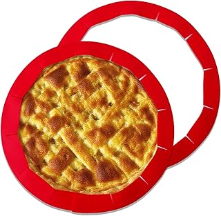 2PCS Adjustable Baking Pie Crust Shield Protector Cover for Edges of Pie - 8-inch to 11.5-inch (Red Red)