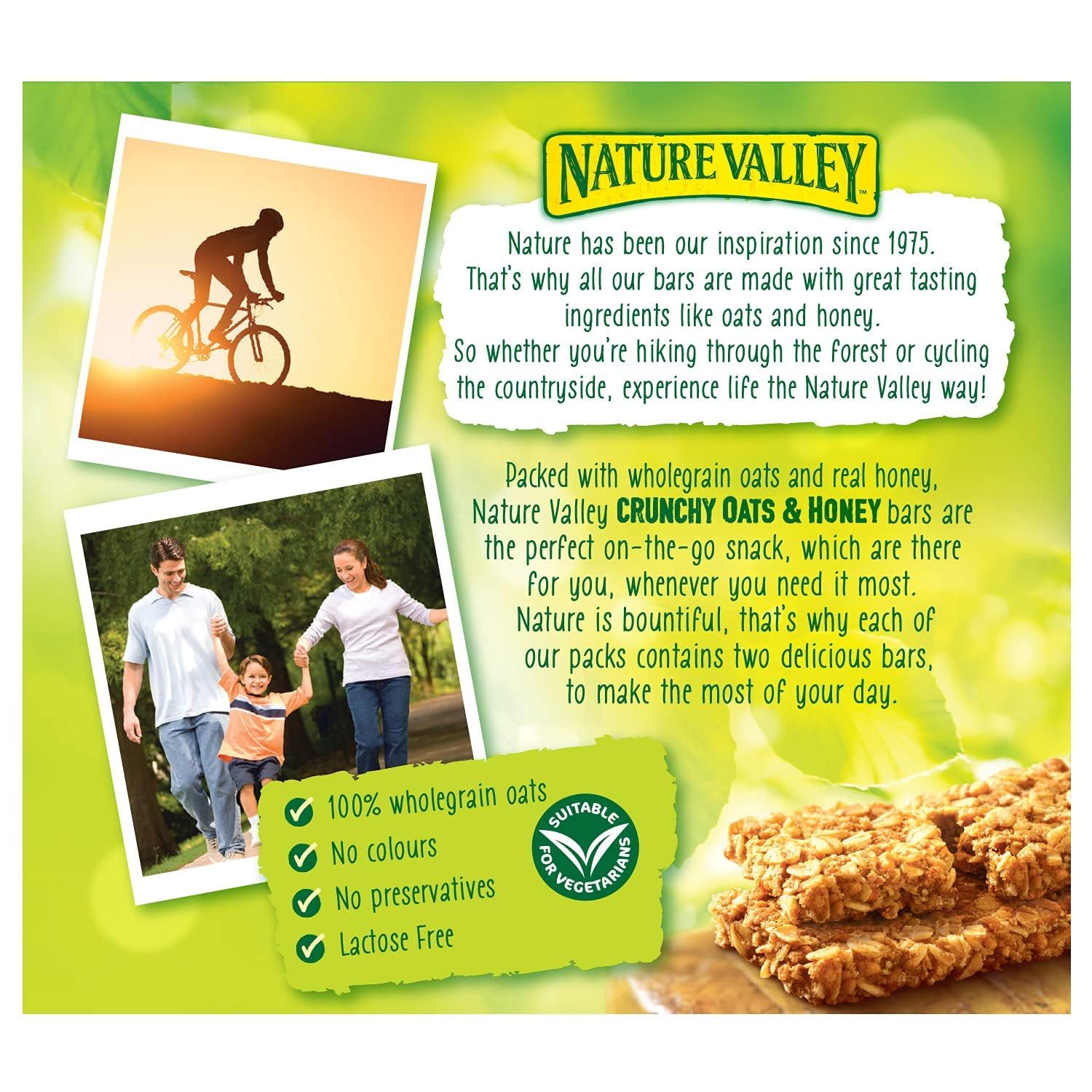 Natures Valleys Oats & Honey Cereal Bars (Pack Of 2), 210g (Imported) - Image 4 thumbnail