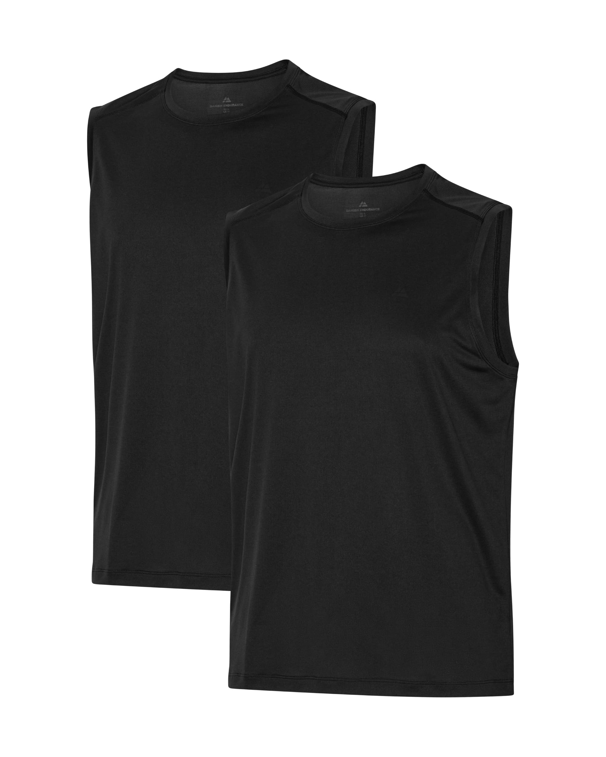 DANISH ENDURANCE Sport Tank Top Herren, Laufshirt, 1er & 2er Pack | Leichtes Mesh Gym Shirt, Atmungsaktiv & Schweißableitend mit Polygiene StayFresh Geruchsschutz, für Laufen & Training