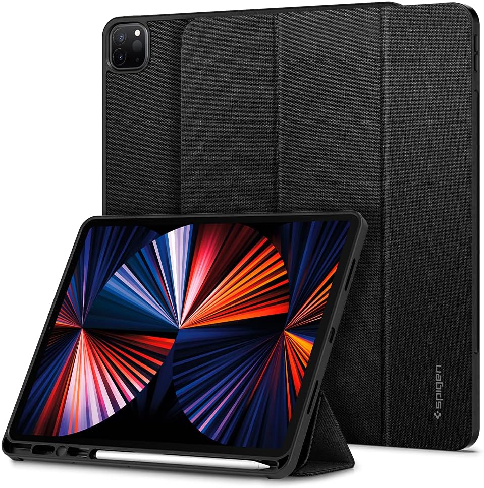 Spigen Urban Fit Designed for iPad Pro 12.9 inch Case 2021 5th Generation with Pencil Holder - Black