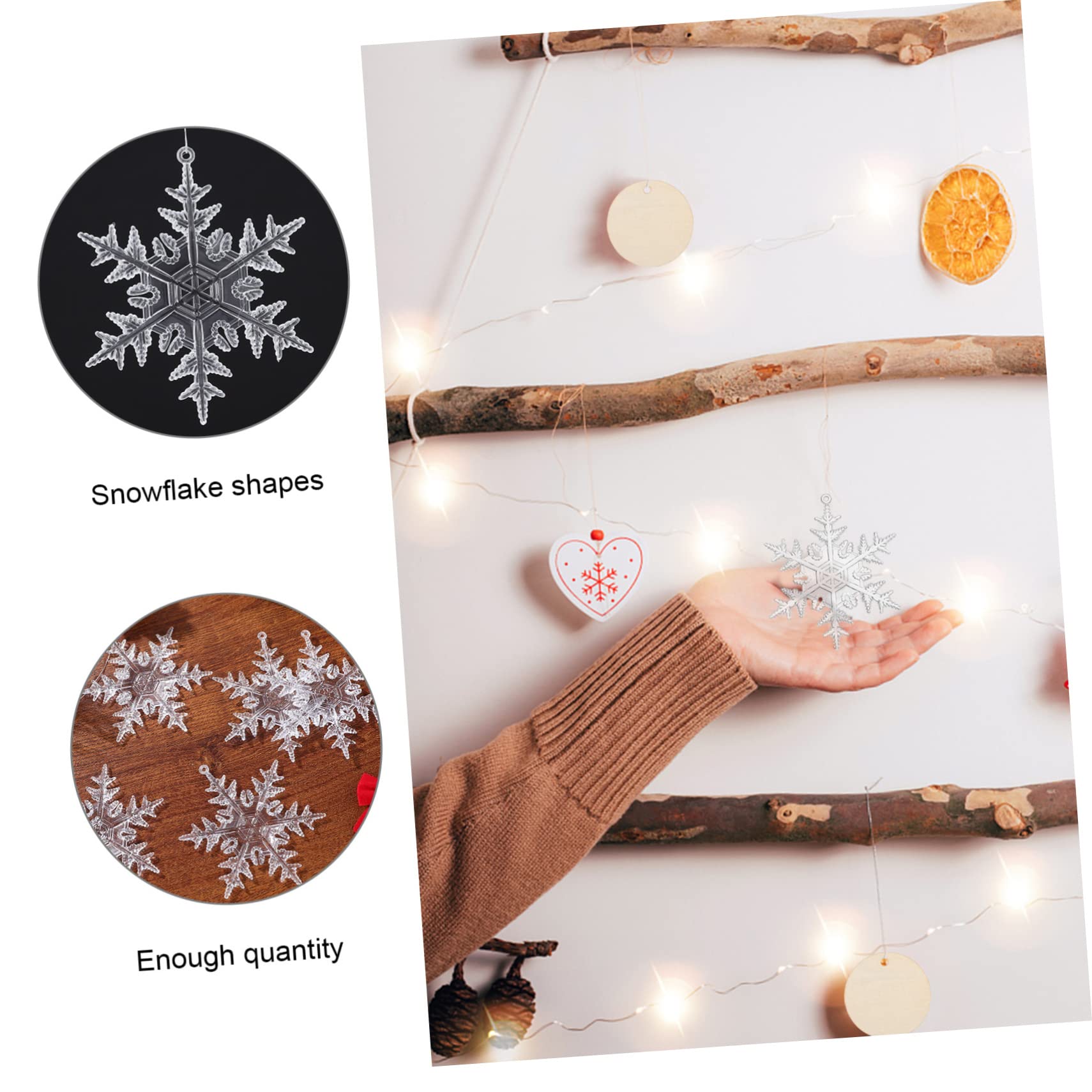 MAGICLULU 4 Sätze Transparenter Schneeflocken-anhänger Preiswerte Weihnachtsdeko Christbaum Anhänger Weihnachtsbäume Weihnachtsbaumschmuck Kugel Hängende Acryldekoration 18 Stück * 4