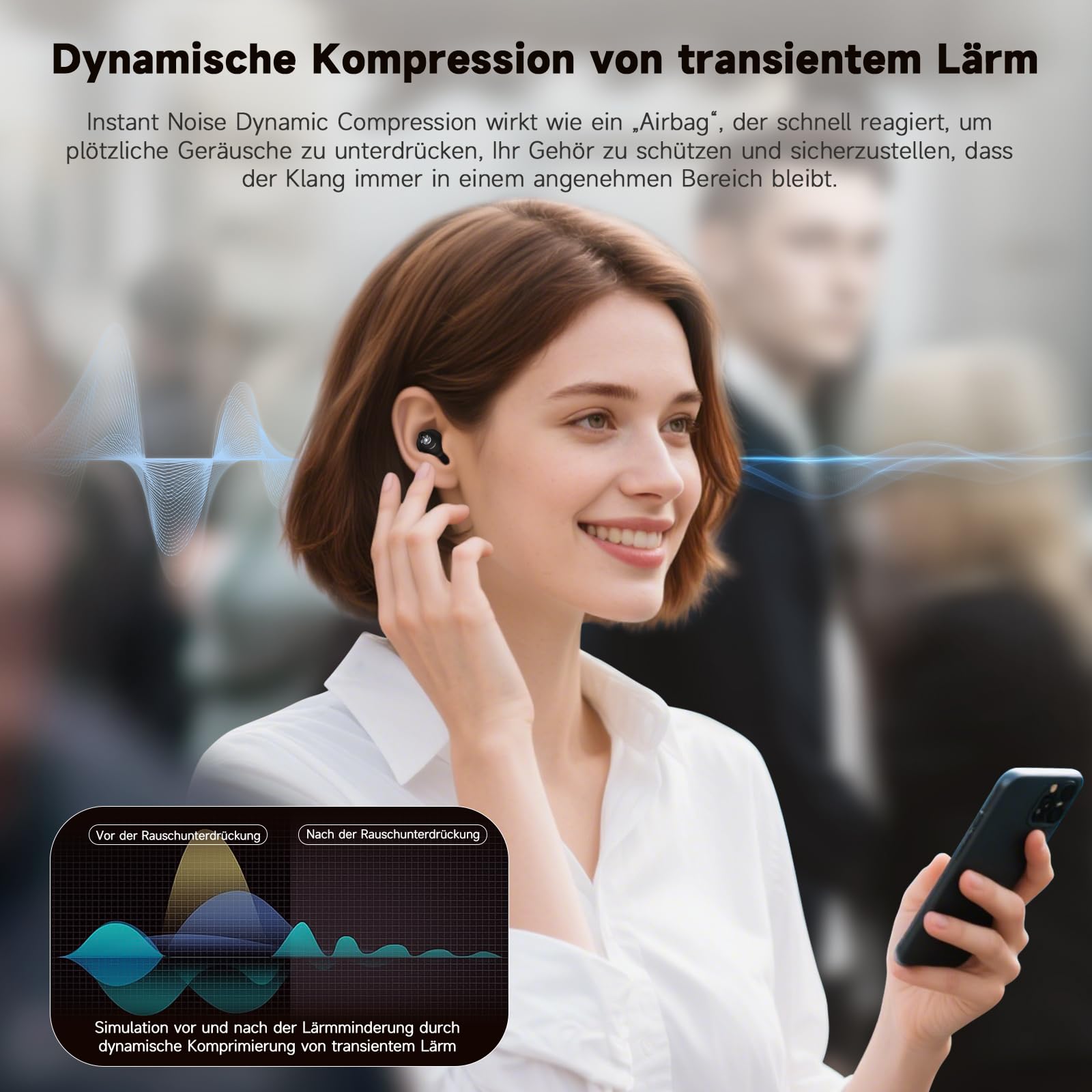 Britzgo Adult Adaptive, Intelligente Geräuschunterdrückung, Ultra-portable Ladetasche, Digitales Display zur Anzeige des Leistungsstands