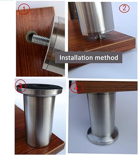 Miniatura 9 de M10 - Patas ajustables para muebles con varilla roscada, patas de cama de acero inoxidable cepillado, patas de mesa de cristal, patas de repuesto