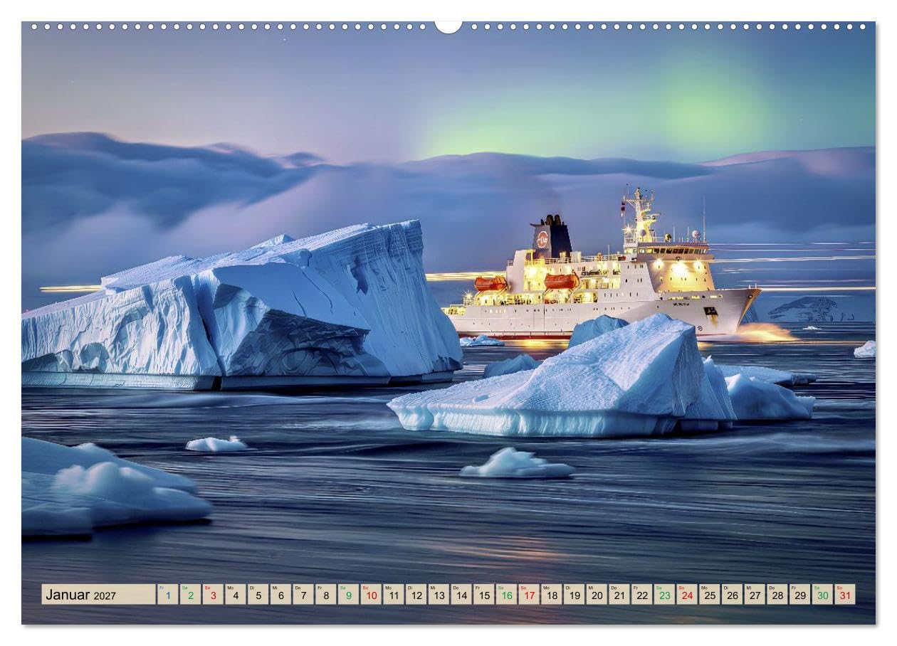 CALVENDO · Eisberge in Langzeitbelichtung (Kalender 2027) | DIN A2 Querformat · Wandkalender · Langzeitbelichtungs‑Motiv, das die majestätische Ruhe der Arktis sichtbar macht