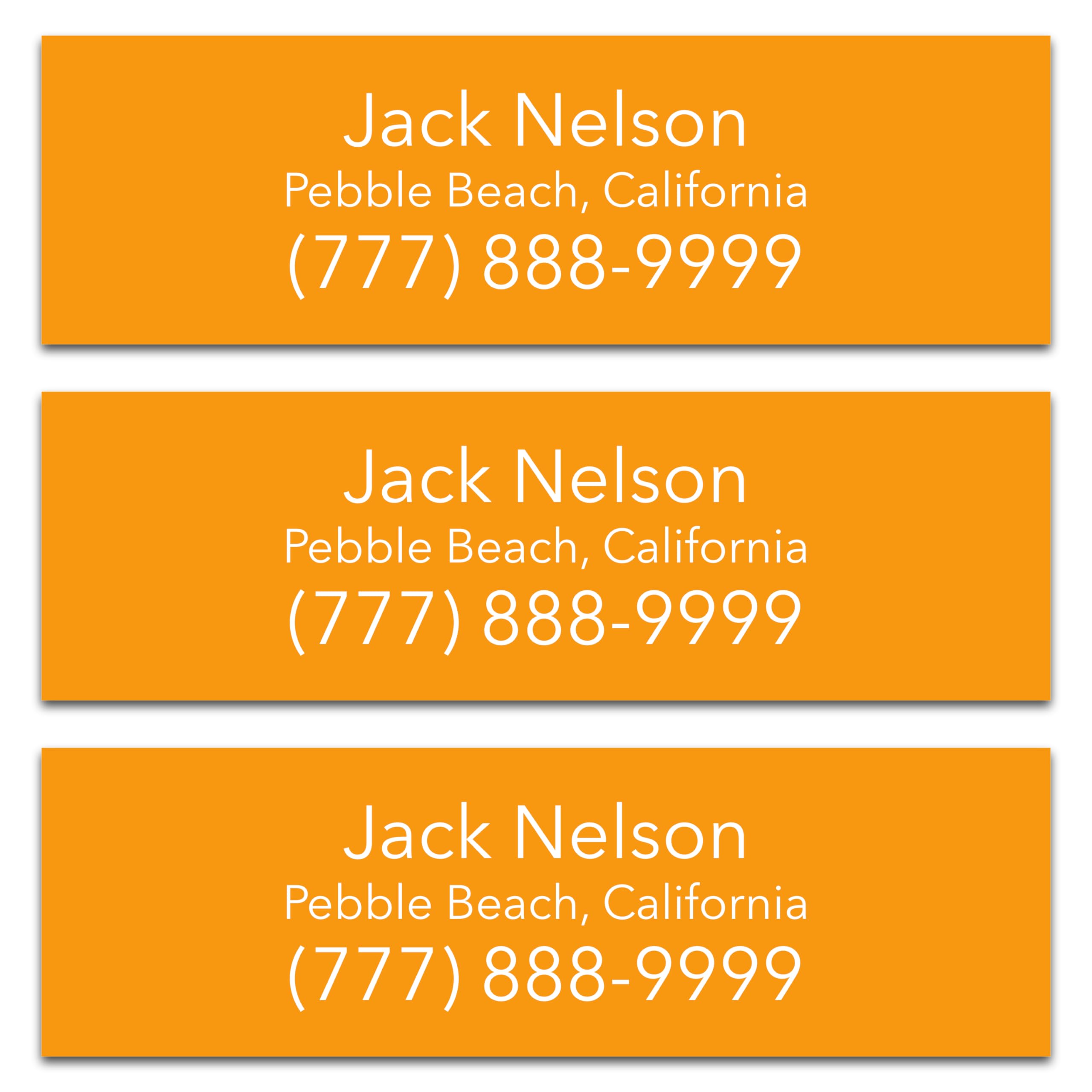 Golf Accessories Labels (30) - Personalized Waterproof Golf Club Name Stickers (Orange with White Text)