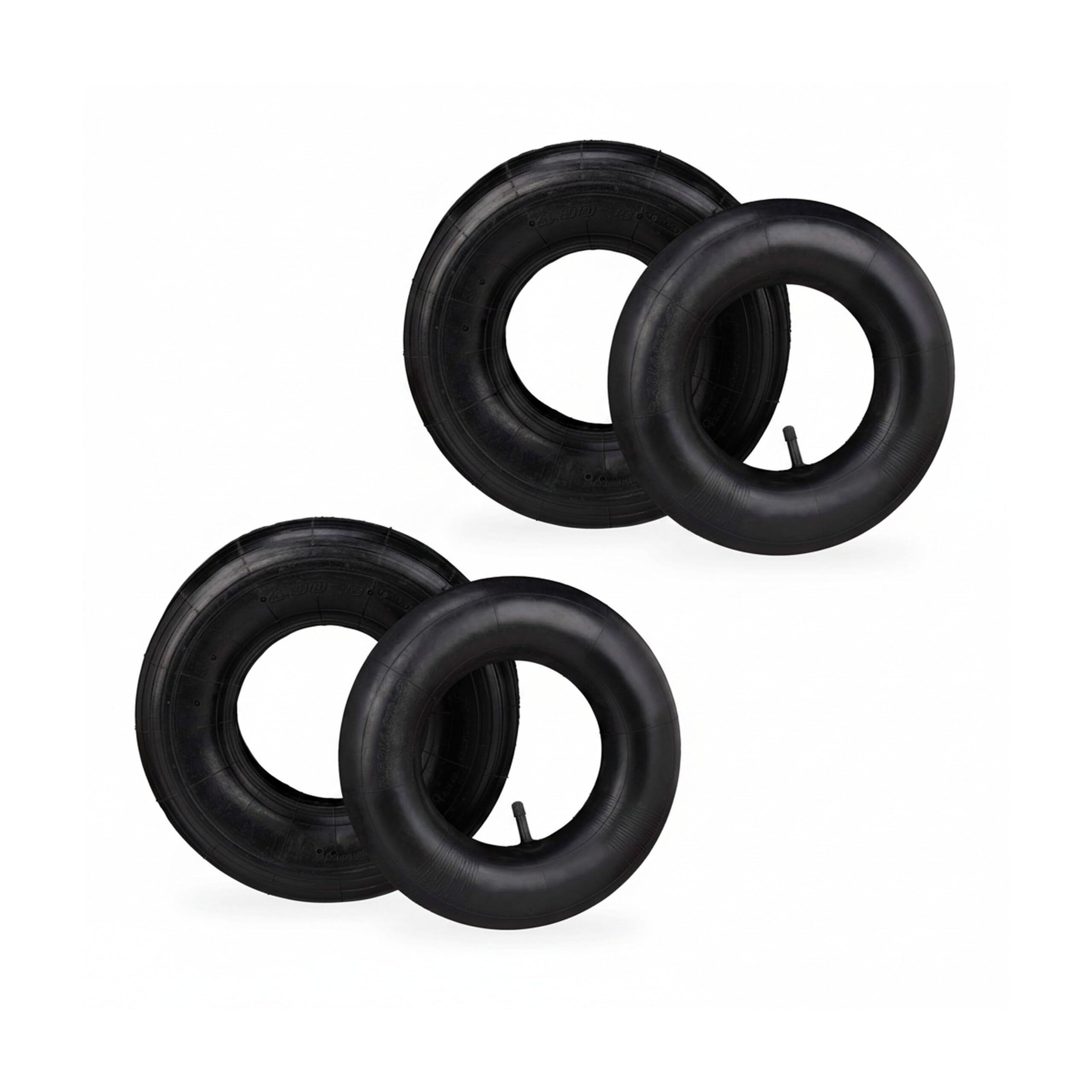 Relaxdays Roue de brouette avec Chambre à air, Lot de 2 pneus de Rechange 4.00-6, pneumatiques, Jusqu’à 136 kg, Noir