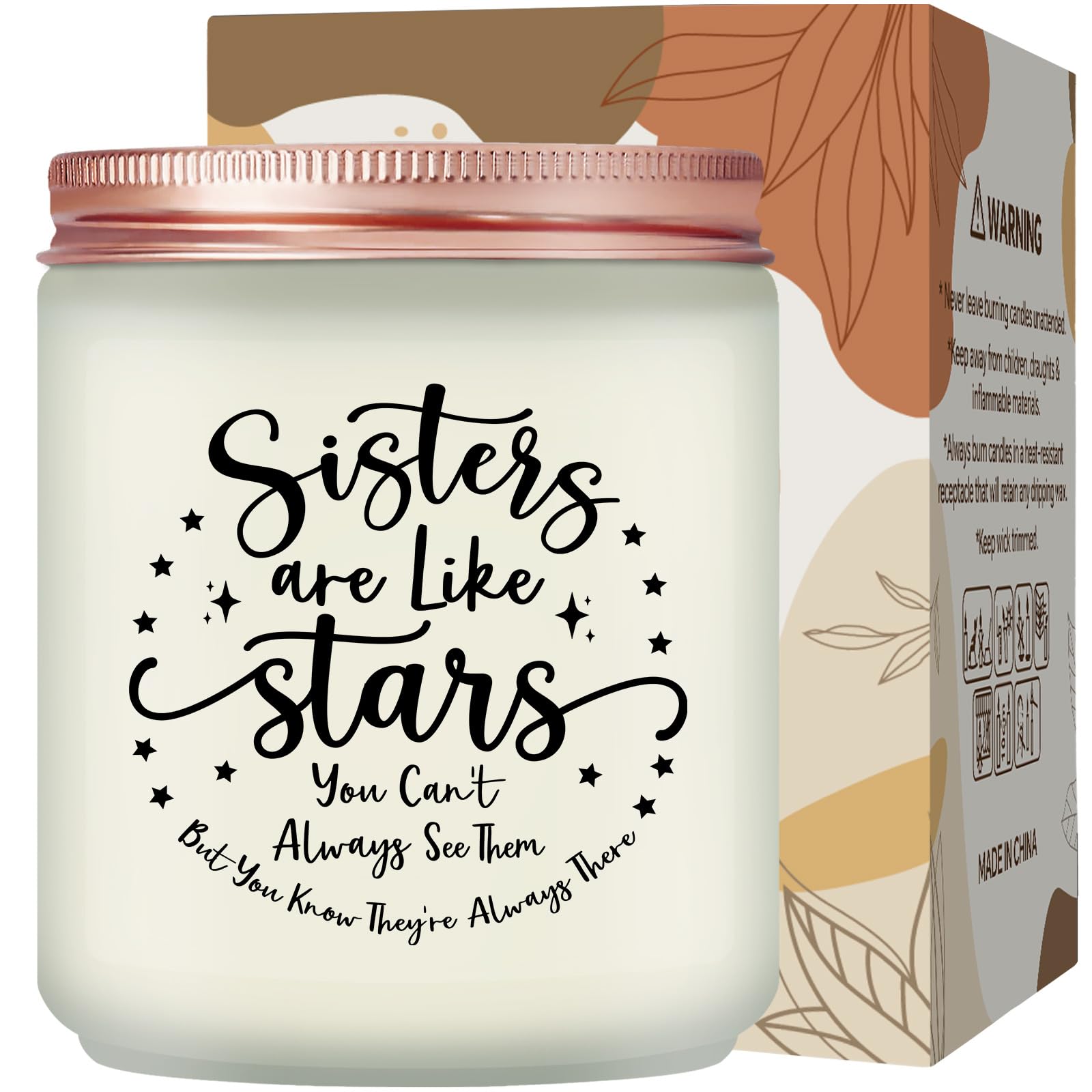 Maybeone Sisters are Like Stars Prezenty – prezenty dla sióstr od siostry – świeca zapachowa lawendowa prezenty dla siostry – Boże Narodzenie, Dzień Matki, prezenty urodzinowe dla siostry od brata