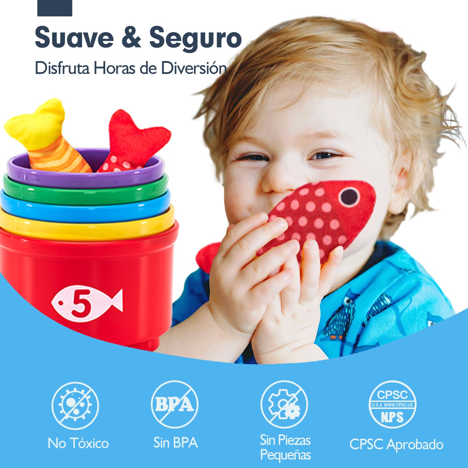 hahaland Juguetes Niños 1 año Montessori - Juego Pesca de Tela Juguetes Montessori Educativos Niños 1 2 3 años - Original Regalo Bebe 1 año Niño Niña