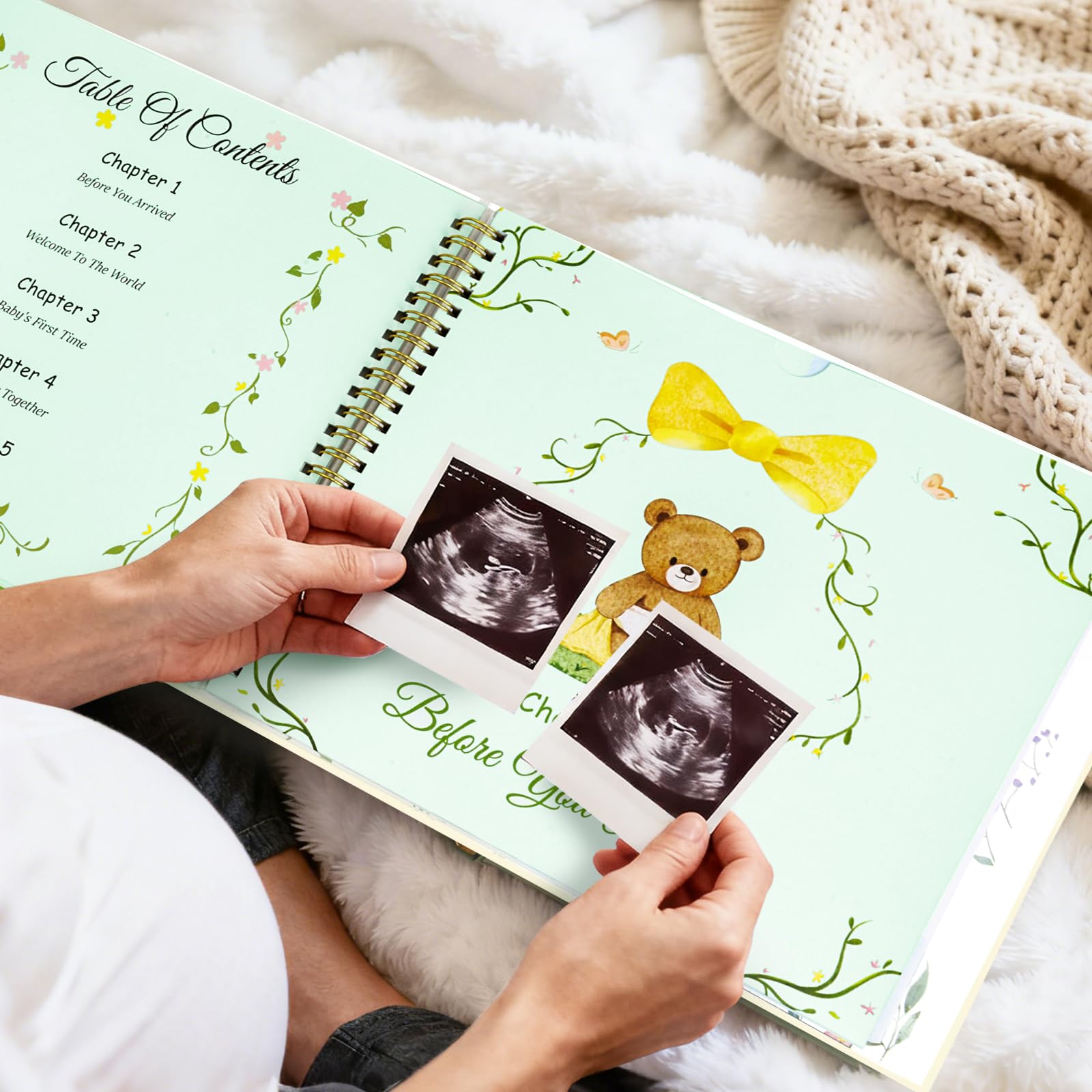 Erinnerungsbuch für Baby, Aufzeichnung jeder Veranstaltung, Babybuch, Geschenk für werdende Mütter (Bär)