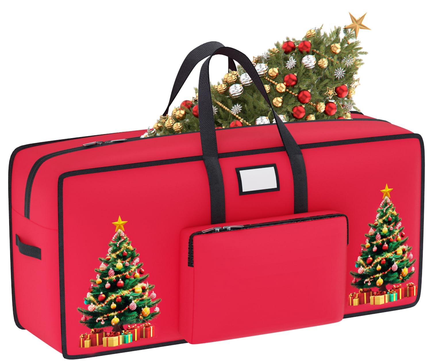 Large Christmas Tree Storage Bag Red Christmas Tree Bags Fits Up to 9 FT Artificial Trees Christmas Tree Box Storage 600D Oxford Christmas Tree Storage Containers Zippered Xmas Tree Storage
