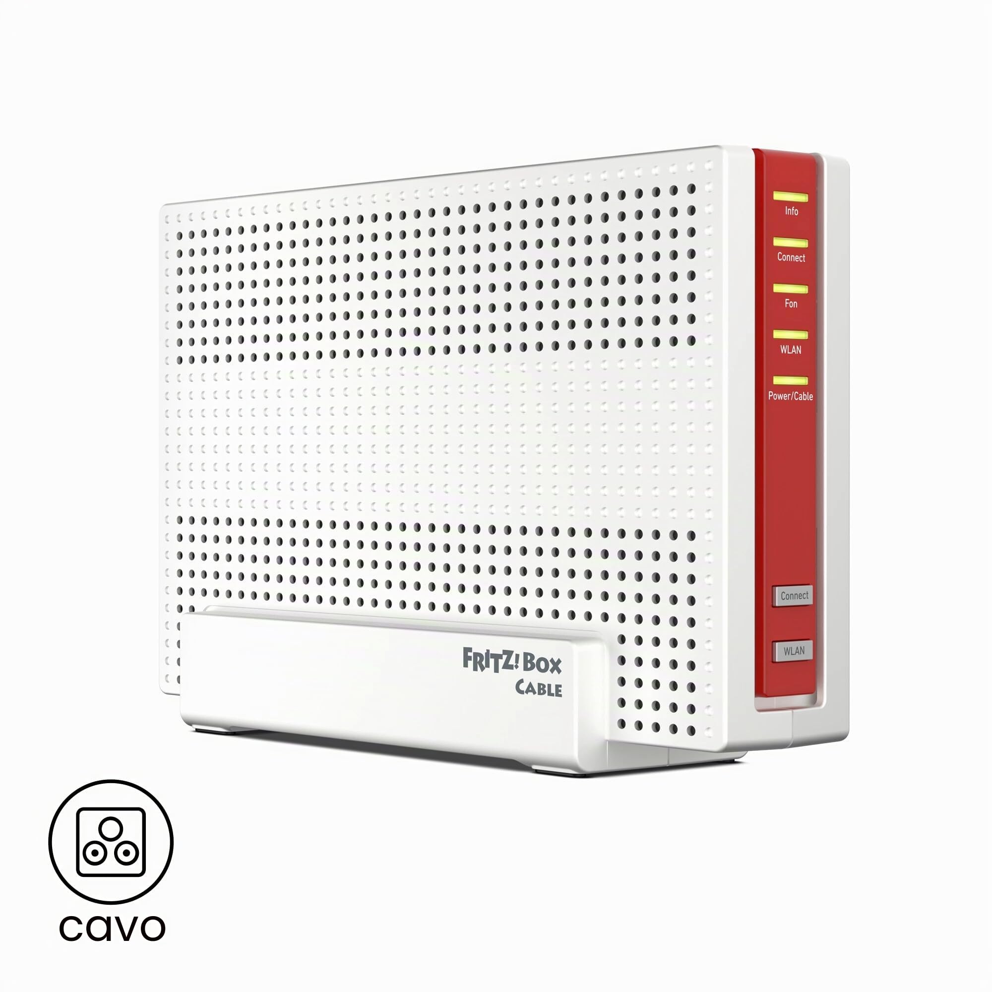 AVM FRITZ! Cavo Box 6690 (modem via cavo DOCSIS 3.1, Wi-Fi 6 4x4 (WLAN AX) con 4.800 Mbps (5 GHz) + 1.200 Mbps (2,4 GHz), 1x porta LAN da 2,5 Gigabit, USB 3.0, DECT), bianco/rosso