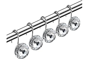 HBlife Acrylic Decorative Rolling Diamond Shower Curtain Hooks