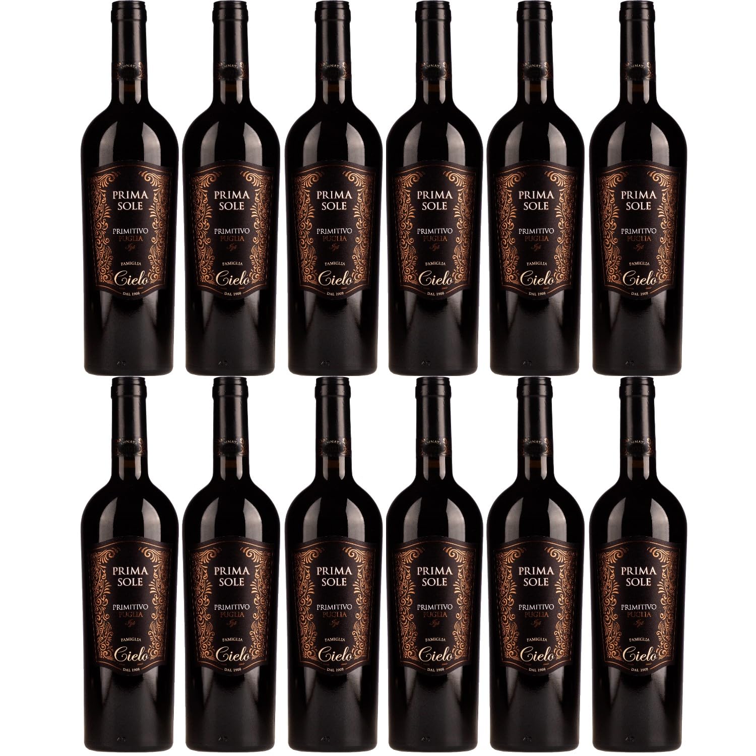 Cielo e Terra Primasole Primitivo Puglia IGT Rotwein Rot Trocken Italien inkl. FeinWert E-Book (12 x 0,75l)