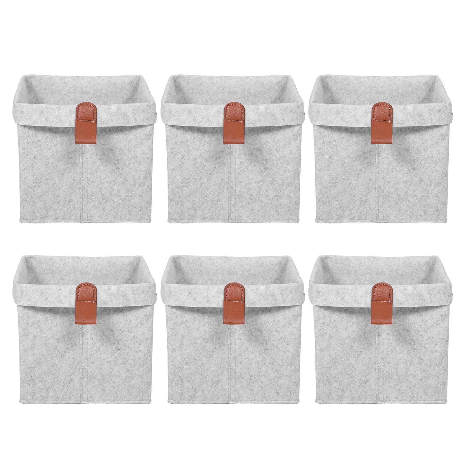 6 Cestos Organizadores de Fieltro Plegables para Bebés, Diseño Portátil y Ahorro de Espacio, Forma Cúbica y Material No Tejido para Closet y Oficina